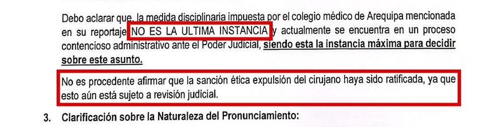 Marco Zegarra Alarcón: NO ES LA ULTIMA INSTANCIA, no es procedente afirmar que la expulsión haya sido ratificada